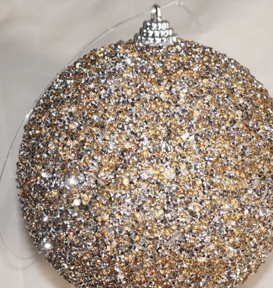 Micro Beaded Ball Ornament Pink/Champagne