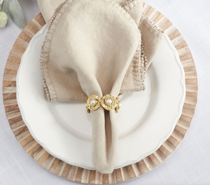 Gold Pearl Bead Napkin Ring