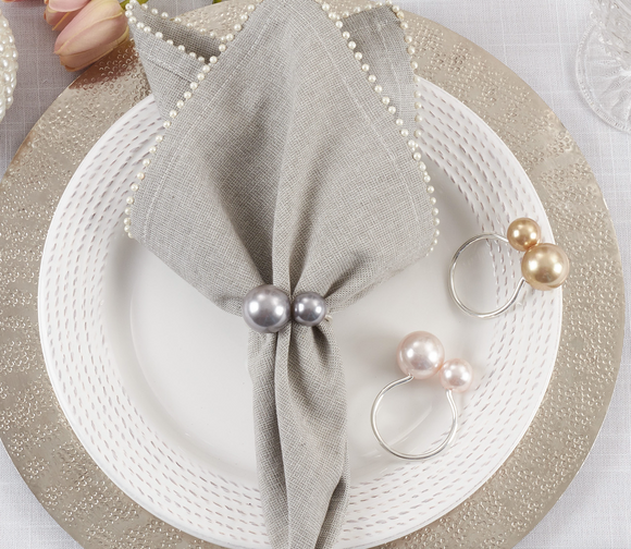 Pearl Napkin Ring - Champagne