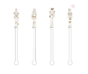 Gold & White Nutcrackers Acrylic Stir Sticks Combo