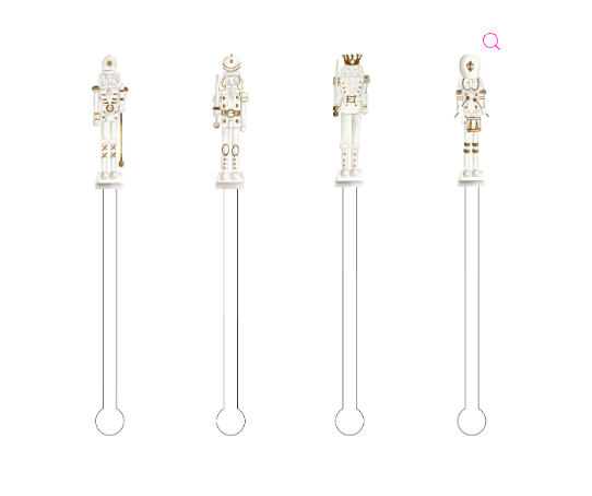 Gold & White Nutcrackers Acrylic Stir Sticks Combo