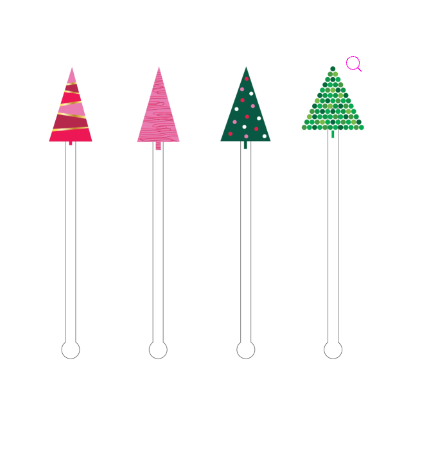 Christmas Deco Trees Acrylic Stir Sticks Combo