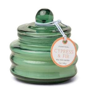 Beam Transparent Green Glass Candle - Cypress Fir