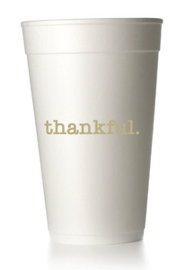 Thankful Styrofoam Cups - Green