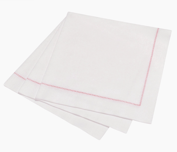 Ruby Red Hemstitch Dinner Napkins