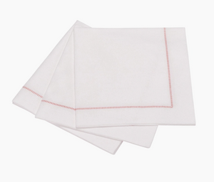 Ruby Red Hemstitch Beverage Napkins