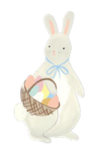 Bunny w/ Basket Diecut Plates