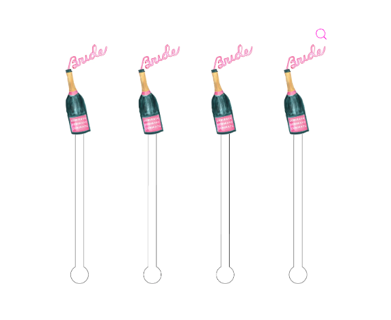 Bride Bubbles Acrylic Stir Sticks