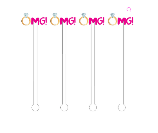 OMG Engagement Acrylic Stir Sticks