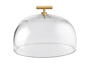 Glass Dome w/ Gold T-Handle - Small