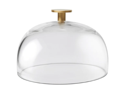 Glass Dome w/ Gold Round Handle - Small