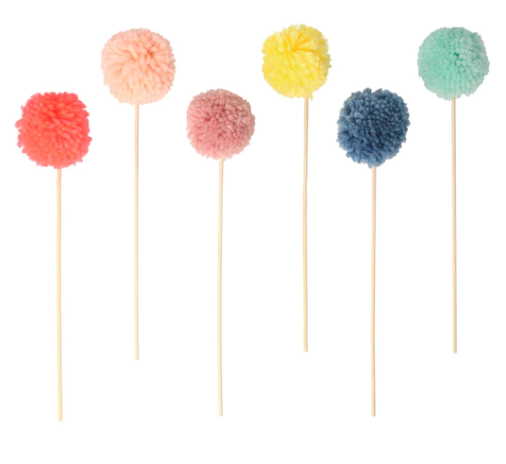 Multi Pom Pom Cake Toppers