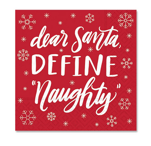 Dear Santa Define Naughty Beverage Napkins