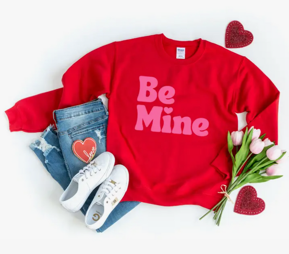 Be Mine Sweatshirt - Red w/ Pink