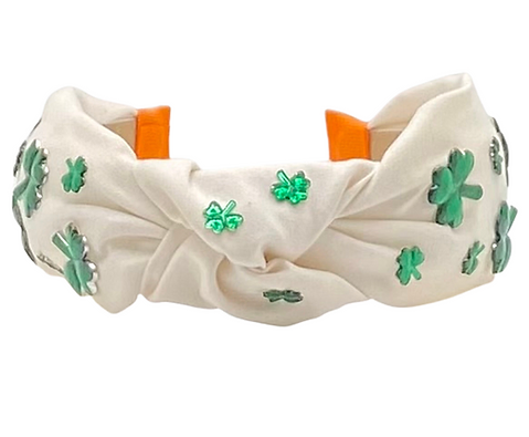 Shamrocks On Cream Headband