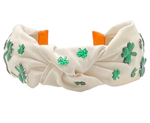 Shamrocks On Cream Headband