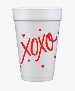 Red XOXO Styrofoam Cups