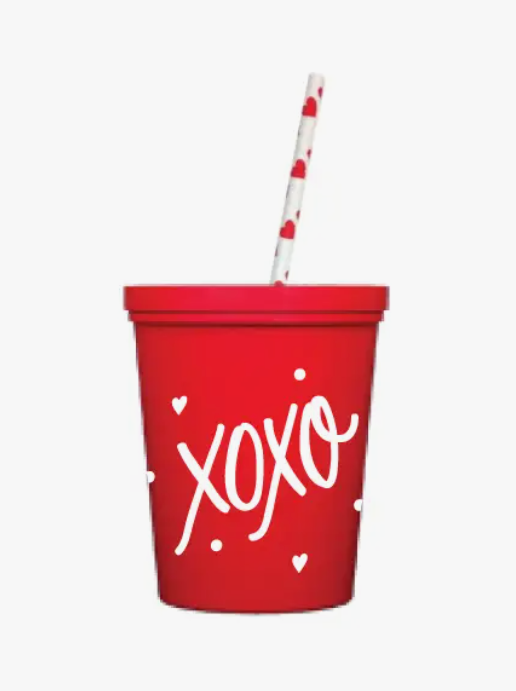 Valentine's Day Kids Cups XOXO - Red