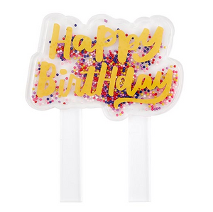 Happy Birthday Bead Filled Cake Topper