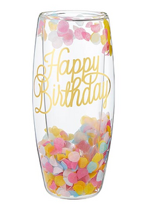 Happy Birthday Confetti Champagne Glass