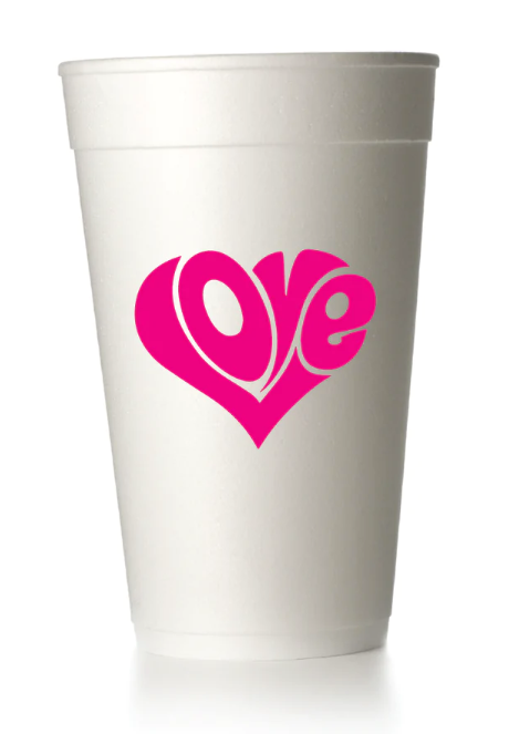 Love Heart Styrofoam Cups