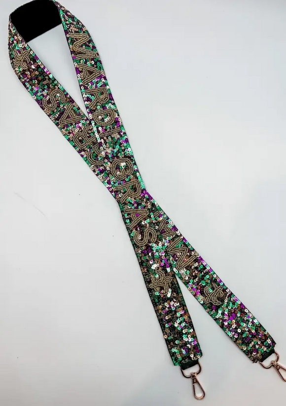 Mardi Gras Sequin Crossbody Strap