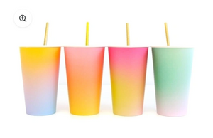 Ombre Paper Cups w/ Straws