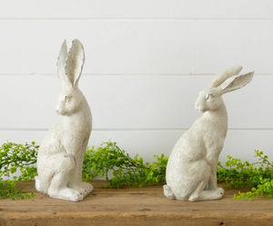 Distressed Rabbit Figurines