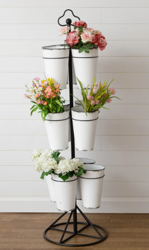 Three Tiered Bucket Planter Stand