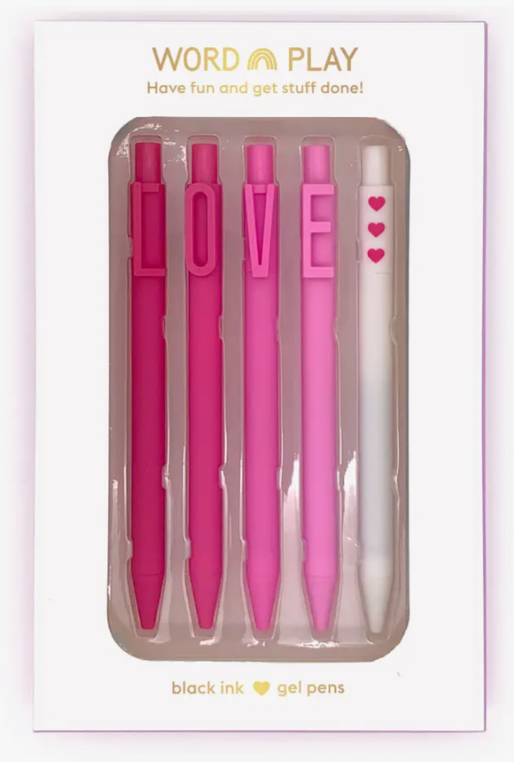 Love Word Play 5 Pack Pens