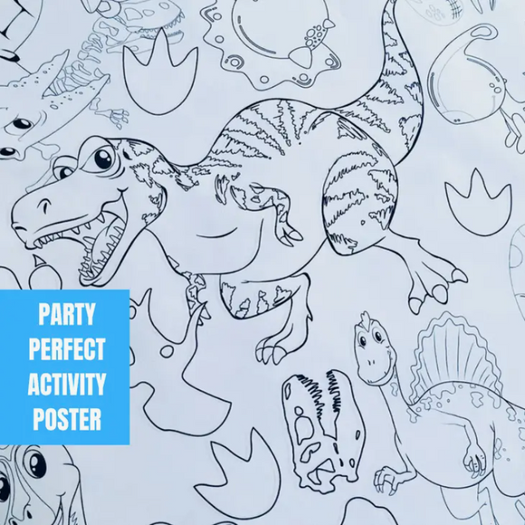 Dinosaur Coloring Poster/ Paper Tablecloth Party Decor