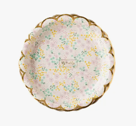 Ditsy Floral Round Scallop Side Plates