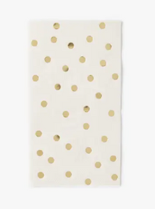 Cream Guest Towels w/ Gold Polka Dots