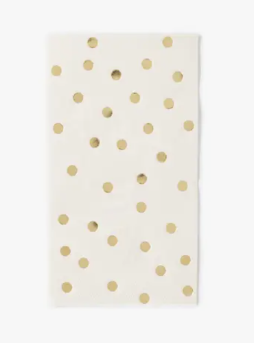 Cream Guest Towels w/ Gold Polka Dots