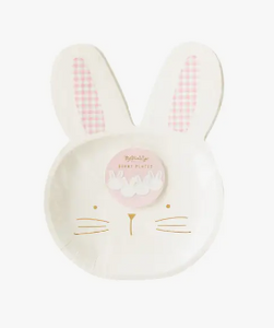 Gingham Bunny Shaped Plates