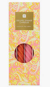 Orange & Pink Spiral Dinner Candles