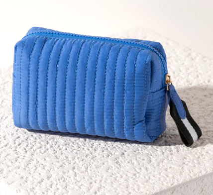 Ezra Small Boxy Cosmetic Pouch - Blue