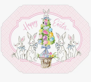 Happy Easter Bunnies w/ Egg Topiary Placemats