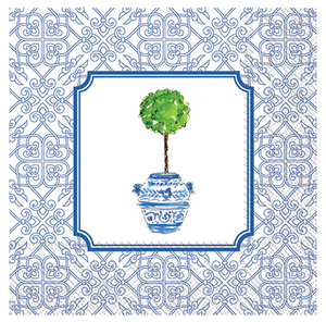 Blue Topiary Beverage Napkins