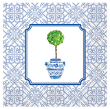 Blue Topiary Beverage Napkins