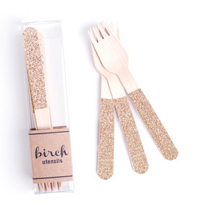 Gold Sparkle Birch Forks