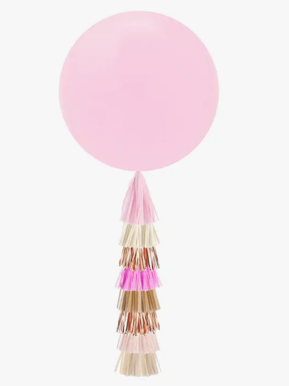 Jumbo Balloon & Tassel Tail - Rustic Blush