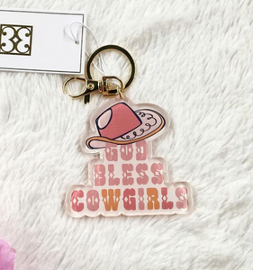 Acrylic Keychain - God Bless Cowgirls