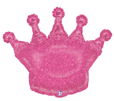 Pink Glitter Crown Balloon