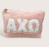 Sorority Greek Letter Teddy Pouch - Blush