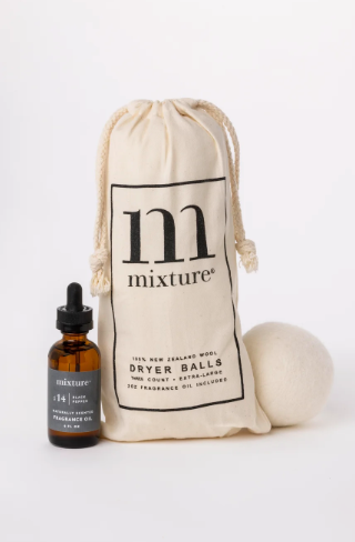 Oil and 3 Wool Dryer Ball - Salt and Sage