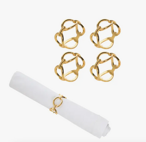 Gold Chain Link Napkin Ring - Set of 4