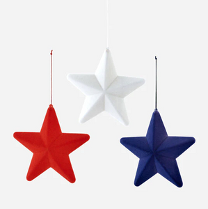 Flocked Hanging Star