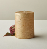 Gold Metallic Pillar Candle