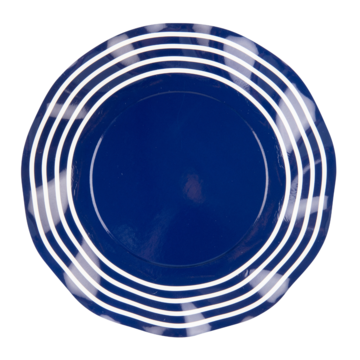 Wavy Dinner Plates - Navy Classic